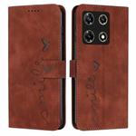 For Infinix Note 30 Pro Skin Feel Heart Pattern Leather Phone Case(Brown)