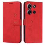 For Infinix Note 30i Skin Feel Heart Pattern Leather Phone Case(Red)