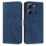 For Infinix Note 30i Skin Feel Heart Pattern Leather Phone Case(Blue)