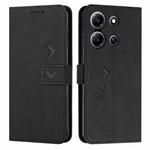 For Infinix Note 30i Skin Feel Heart Pattern Leather Phone Case(Black)