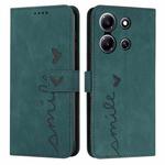 For Infinix Note 30i Skin Feel Heart Pattern Leather Phone Case(Green)
