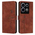 For Infinix Note 30 VIP Skin Feel Heart Pattern Leather Phone Case(Brown)