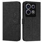 For Infinix Note 30 VIP Skin Feel Heart Pattern Leather Phone Case(Black)