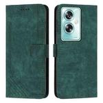 For OPPO A79 5G Skin Feel Stripe Pattern Leather Phone Case with Lanyard(Green)