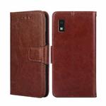 For Sharp Aqous Wish 3 Crystal Texture Leather Phone Case(Brown)