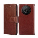 For Sharp Aquos R8 Pro SH-51D Crystal Texture Leather Phone Case(Brown)