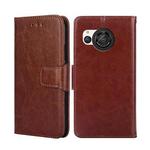 For Sharp Aquos R8 SH-52D Crystal Texture Leather Phone Case(Brown)