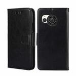 For Sharp Aquos R8 SH-52D Crystal Texture Leather Phone Case(Black)