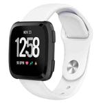For Fitbit Versa 2 / Fitbit Versa / Fitbit Versa Lite Solid Color Silicone Watch Band, Size:L(White)