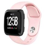 For Fitbit Versa 2 / Fitbit Versa / Fitbit Versa Lite Solid Color Silicone Watch Band, Size:L(Pink)