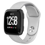 For Fitbit Versa 2 / Fitbit Versa / Fitbit Versa Lite Solid Color Silicone Watch Band, Size:L(Grey)