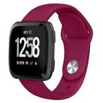 For Fitbit Versa 2 / Fitbit Versa / Fitbit Versa Lite Solid Color Silicone Watch Band, Size:L(Wine Red)