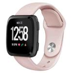 For Fitbit Versa 2 / Fitbit Versa / Fitbit Versa Lite Solid Color Silicone Watch Band, Size:L(Sand Pink)