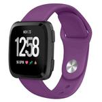 For Fitbit Versa 2 / Fitbit Versa / Fitbit Versa Lite Solid Color Silicone Watch Band, Size:L(Purple)