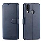 For Samsung Galaxy A20s AZNS Calf Texture Horizontal Flip Leather Case, with Holder & Card Slots & Wallet & Photo Frame(Blue)