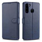 For Samsung Galaxy A21 AZNS Calf Texture Horizontal Flip Leather Case, with Holder & Card Slots & Wallet & Photo Frame(Blue)