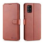For Samsung Galaxy A51 AZNS Calf Texture Horizontal Flip Leather Case, with Holder & Card Slots & Wallet & Photo Frame(Brown)