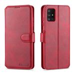 For Samsung Galaxy A51 AZNS Calf Texture Horizontal Flip Leather Case, with Holder & Card Slots & Wallet & Photo Frame(Red)