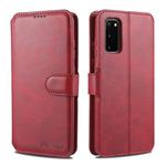 For Samsung Galaxy S20 Plus AZNS Calf Texture Horizontal Flip Leather Case, with Holder & Card Slots & Wallet & Photo Frame(Red)