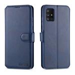 For Samsung Galaxy A71 AZNS Calf Texture Horizontal Flip Leather Case, with Holder & Card Slots & Wallet & Photo Frame(Blue)