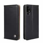 For TCL 40 XE 5G / 40X 5G T601D Non-Magnetic Retro Texture Leather Phone Case(Black)