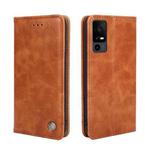 For TCL 40 XE 5G / 40X 5G T601D Non-Magnetic Retro Texture Leather Phone Case(Brown)