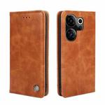 For Tecno Camon 20 Premier 5G Non-Magnetic Retro Texture Leather Phone Case(Brown)