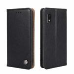 For Sharp Aqous Wish 3 Non-Magnetic Retro Texture Leather Phone Case(Black)