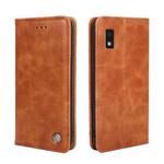 For Sharp Aqous Wish 3 Non-Magnetic Retro Texture Leather Phone Case(Brown)