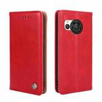 For Sharp Aquos R8 SH-52D Non-Magnetic Retro Texture Leather Phone Case(Red)