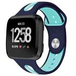 For Fitbit Versa 2 / Fitbit Versa / Fitbit Versa Lite Two Colors Silicone Watch Band, Size:S(Navy Duck)