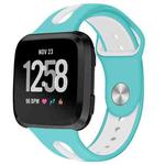 For Fitbit Versa 2 / Fitbit Versa / Fitbit Versa Lite Two Colors Silicone Watch Band, Size:S(Duck White)