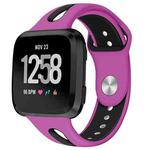 For Fitbit Versa 2 / Fitbit Versa / Fitbit Versa Lite Two Colors Silicone Watch Band, Size:L(Purple Black)
