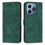 For Realme C63 Skin Feel Stripe Pattern Leather Phone Case with Lanyard(Green)