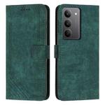 For Realme C75 / V60 Pro Skin Feel Stripe Pattern Leather Phone Case with Lanyard(Green)