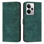For Realme 14 / P3 5G / 14T 5G Skin Feel Stripe Pattern Leather Phone Case with Lanyard(Green)