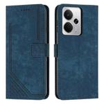For Realme 14 / P3 5G / 14T 5G Skin Feel Stripe Pattern Leather Phone Case with Lanyard(Blue)