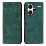 For Xiaomi Redmi Note 13 Pro+ Skin Feel Stripe Pattern Leather Phone Case with Long Lanyard(Green)