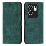 For Infinix Zero 30 4G Skin Feel Stripe Pattern Leather Phone Case with Lanyard(Green)