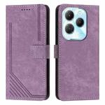 For Infinix Hot 40 / 40 Pro Skin Feel Stripe Pattern Leather Phone Case with Lanyard(Purple)