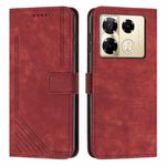 For Infinix Note 40 Pro 4G / 5G Skin Feel Stripe Pattern Leather Phone Case with Lanyard(Red)