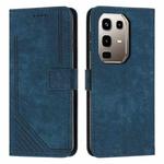 For Infinix Note 50 4G / 50 Pro 4G Skin Feel Stripe Pattern Leather Phone Case with Lanyard(Blue)