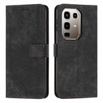 For Infinix Note 50 4G / 50 Pro 4G Skin Feel Stripe Pattern Leather Phone Case with Lanyard(Black)