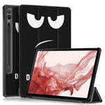 For Samsung Galaxy Tab S9+ Custer Painted 3-Fold Holder Smart Leather Tablet Case(Big Eye Me)