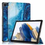 For Samsung Galaxy Tab A9 Plus  Custer Painted 3-Fold Holder Smart Leather Tablet Case(Waves)