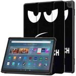 For Amazon Fire Max 11 Custer Painted 3-Fold Stand Leather Smart Tablet Case(Big Eye ME)