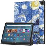 For Amazon Fire Max 11 Custer Painted 3-Fold Stand Leather Smart Tablet Case(Starry Sky)