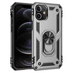 For iPhone 12 / 12 Pro Shockproof TPU + PC Protective Case with 360 Degree Rotating Holder(Silver)