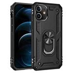 For iPhone 12 Pro Max Shockproof TPU + PC Protective Case with 360 Degree Rotating Holder(Black)