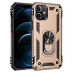 For iPhone 12 Pro Max Shockproof TPU + PC Protective Case with 360 Degree Rotating Holder(Gold)